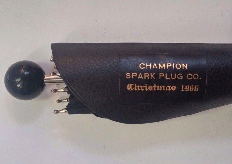 1966 Champion Spark Plugs Logo - Champion Spark Plug Umbrella w Case Employee Appreciation