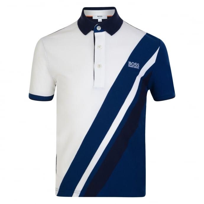White and Blue Clothes Logo - BOSS Kids Boys White and Blue Polo Shirt with White Logo and Text ...