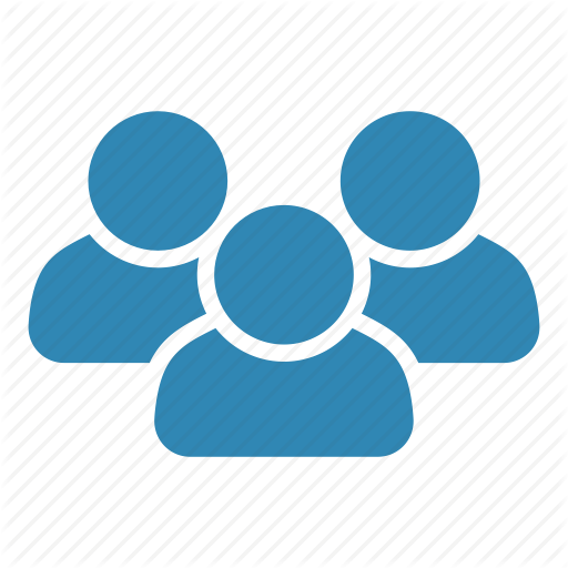 3 Blue People Logo - Group, group users, multiple users, network, people, users icon