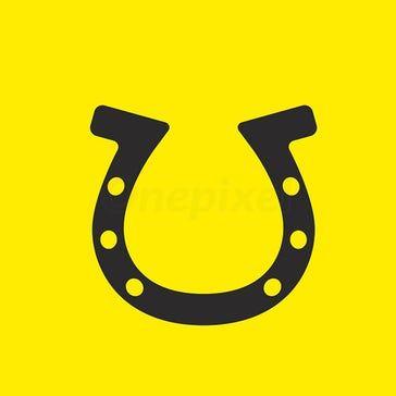 Yellow Horseshoe Logo - Gold lucky horseshoe vecto