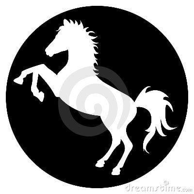 Horse Jumping through Circle Logo - Jumping horse in circle Logos