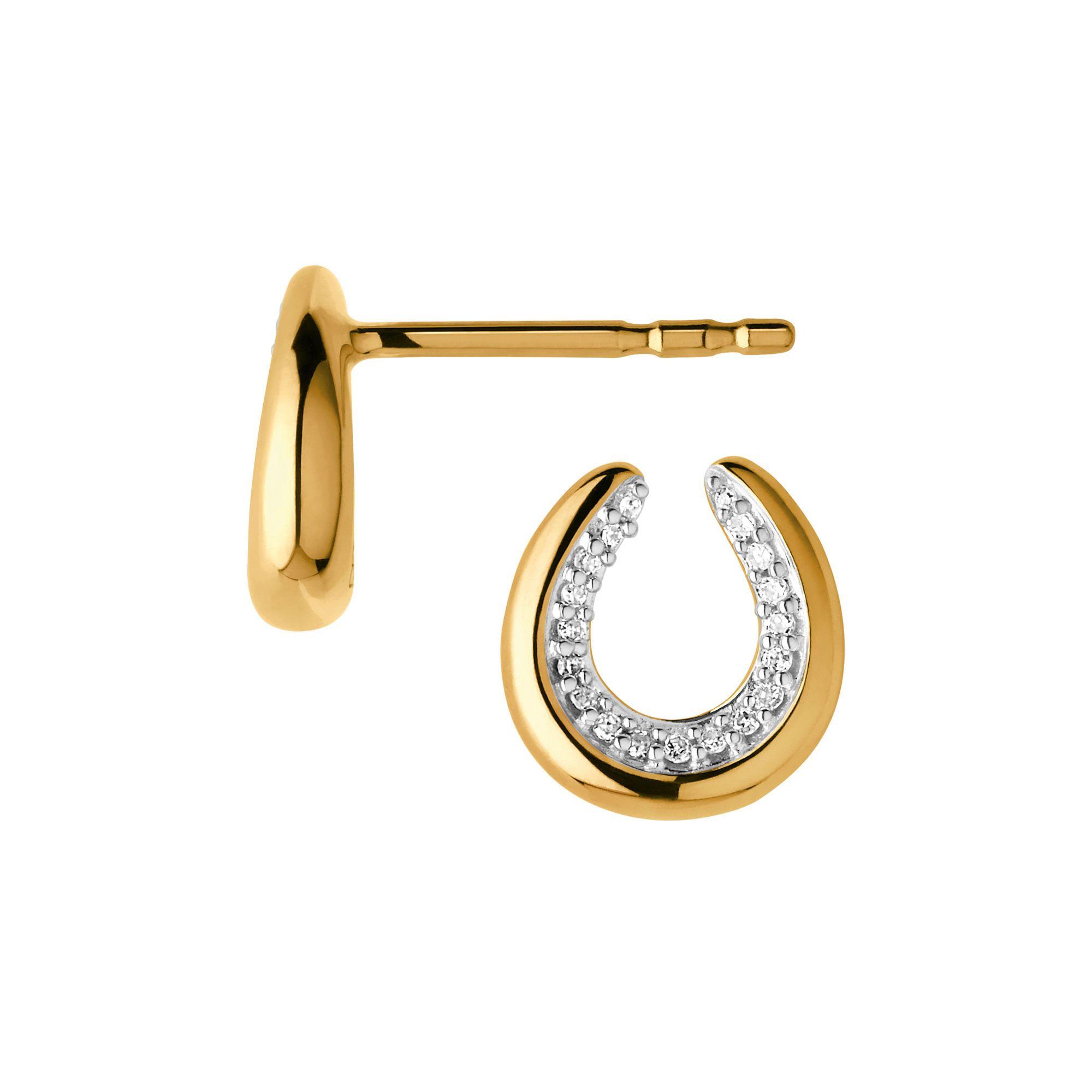 Yellow Horseshoe Logo - Ladies Ascot Diamond 18kt Gold Horseshoe Earrings