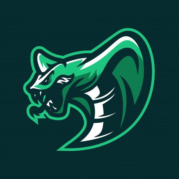 Green Snake Logo - Cobra snake esport gaming mascot logo template Vector