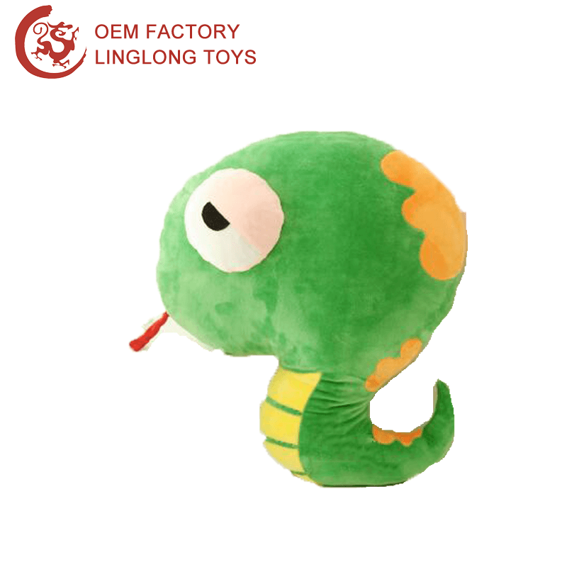 Green Snake Logo - Corporate Mascot Custom Logo Dolls Cartoon Green Snakes Soft Plush