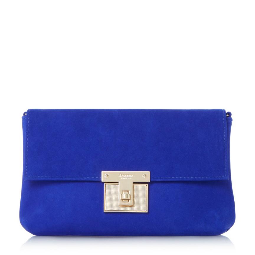 Lon with Blue Square Logo - BIRCHIN Lock Clutch Bag