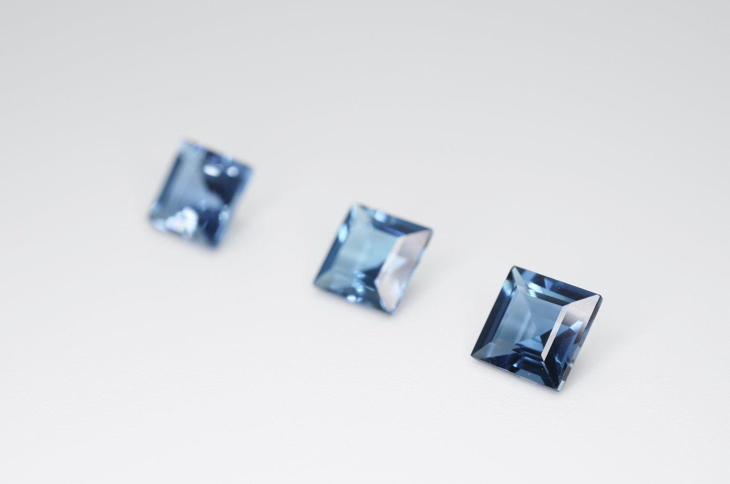 Lon with Blue Square Logo - 7mm Square Cut Natural London Blue Topaz Calibrated A+ Loose Faceted ...