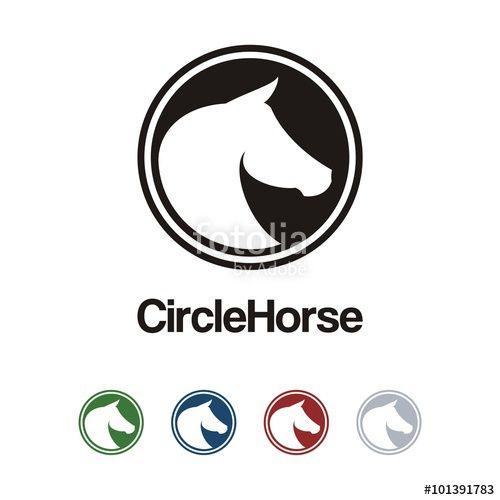 Horse Circle Logo - Horse Logo - Silhouette of Horse, Circle Design Logo Vector