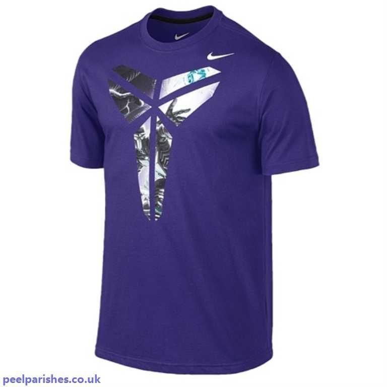Nike Kobe Logo - Court Purple Black Nike Men's Basketball T Shirt Kobe Logo Clothing