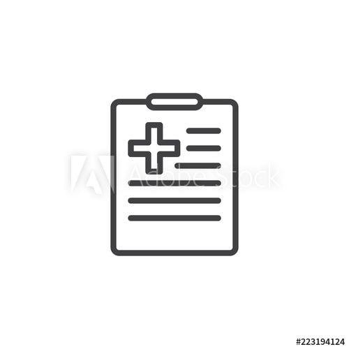 Medical History Logo - Medical history outline icon. linear style sign for mobile concept ...