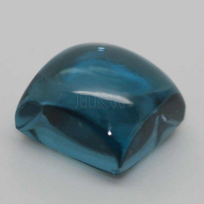 Lon with Blue Square Logo - 6mm Square Cabochon Blue Topaz London buy blue topaz london gemstones