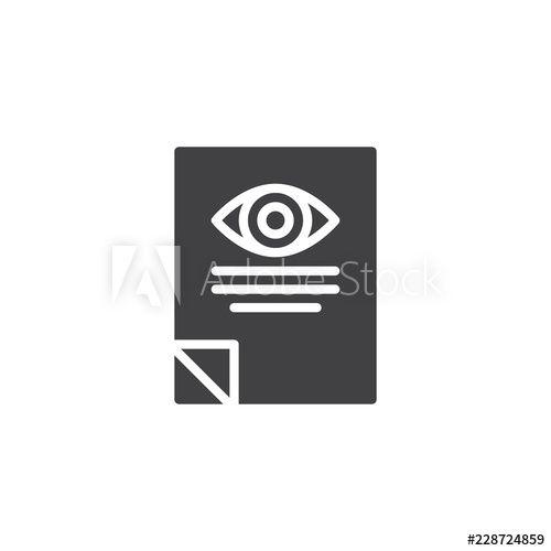 Medical History Logo - Optometrist paper document vector icon. filled flat sign for mobile ...