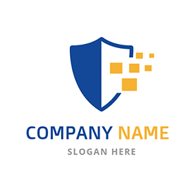 Blue and Yellow Square Logo - Free Shield Logo Designs. DesignEvo Logo Maker