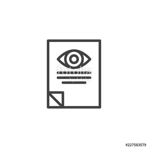 Medical History Logo - Optometrist paper document outline icon. linear style sign
