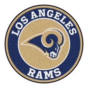 LA Rams Logo - FANMATS NFL Los Angeles Rams Navy 2 ft. Round Area Rug-17976 - The ...