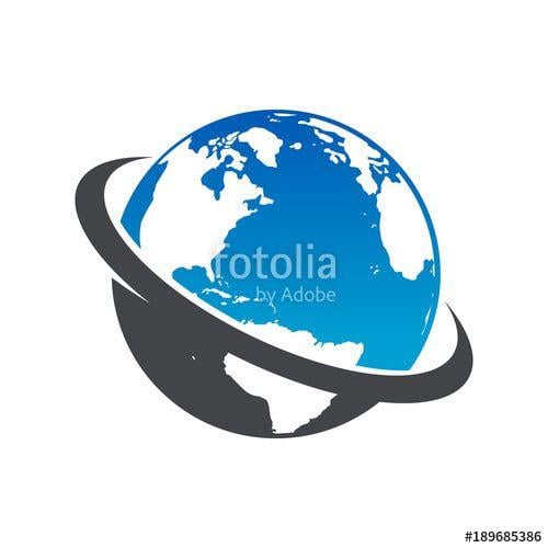 World Global Logo - Swoosh World Global Planet Earth Logo Icon Stock image and royalty