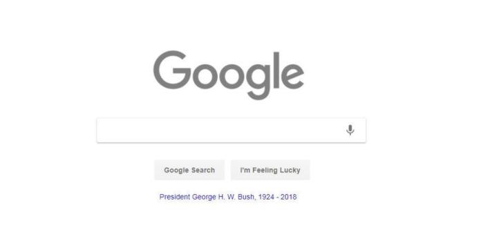 Gray 2018 Logo - Why is Google gray today? Google logo honors President Bush on ...