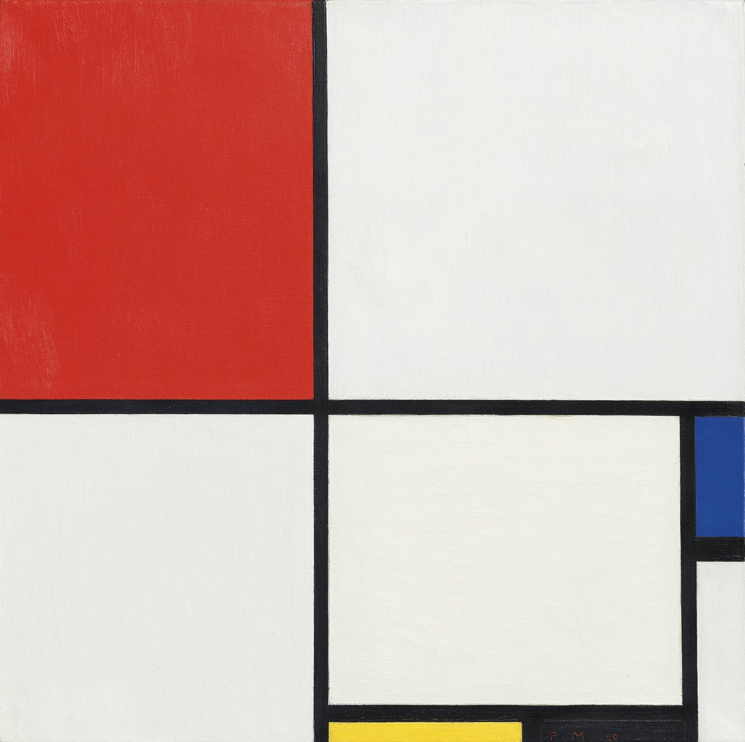 Blue and Yellow Square Logo - Mondrian Sells for $50.6 M., a New Record, at Christie's $202.6 M