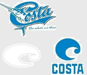 Costa Brand Logo - Costa Del Mar Marlin or Logo Blue or White Decal Sticker | eBay