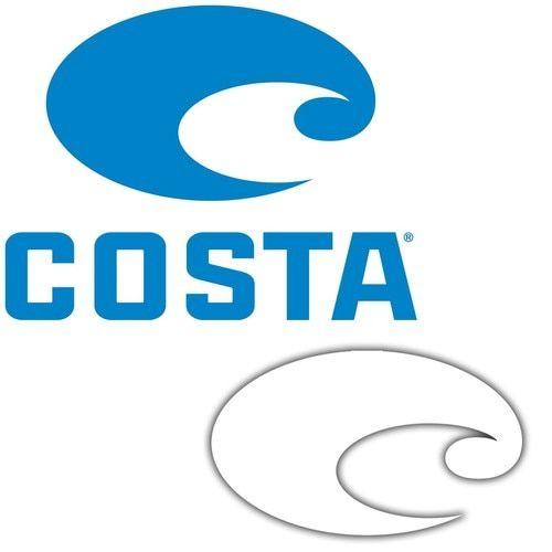 Costa Brand Logo - Costa Sticker - Costa Del Mar Logo 12 - White - Surf and Dirt