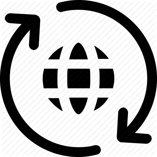 World Global Logo - Around the world, digital world, global communications, globe arrows