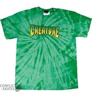 Creature Logo - CREATURE Logo Skateboard T Shirt KELLY GREEN S Or M Only Spider