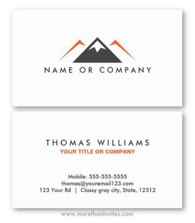 Mountain Business Logo - Modern business card with orange and dark gray mountain logo - More ...