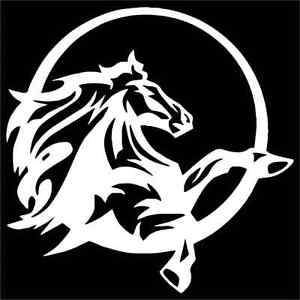 Black and White Horse Circle Logo - Horse Circle Mustang Vinyl Decal / Sticker 2(TWO) Pack | eBay