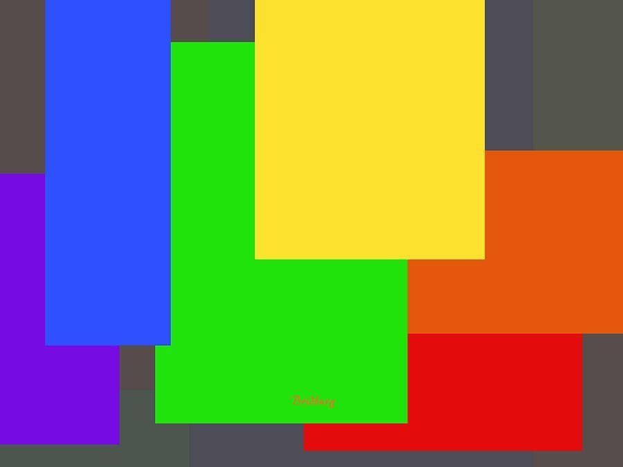 Green Red Blue Yellow Squares Logo - Buy Experimental Museum Artwork, david bridburg, recent geometric