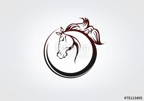 Horse Circle Logo - horse Busines Icon Animal Symbol Energy Power circle Brand. Stock