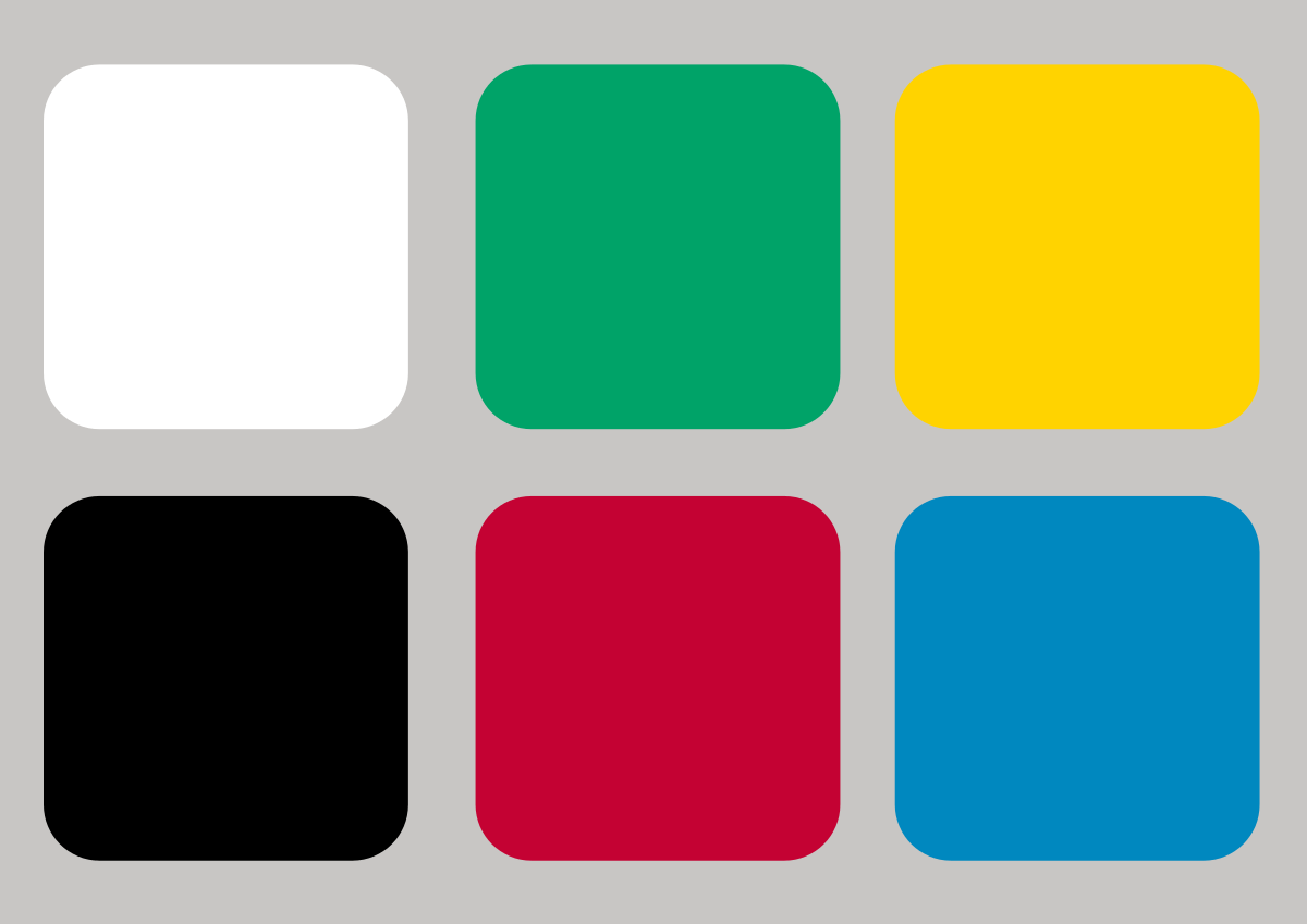 Green Red Blue Yellow Squares Logo - Opponent process