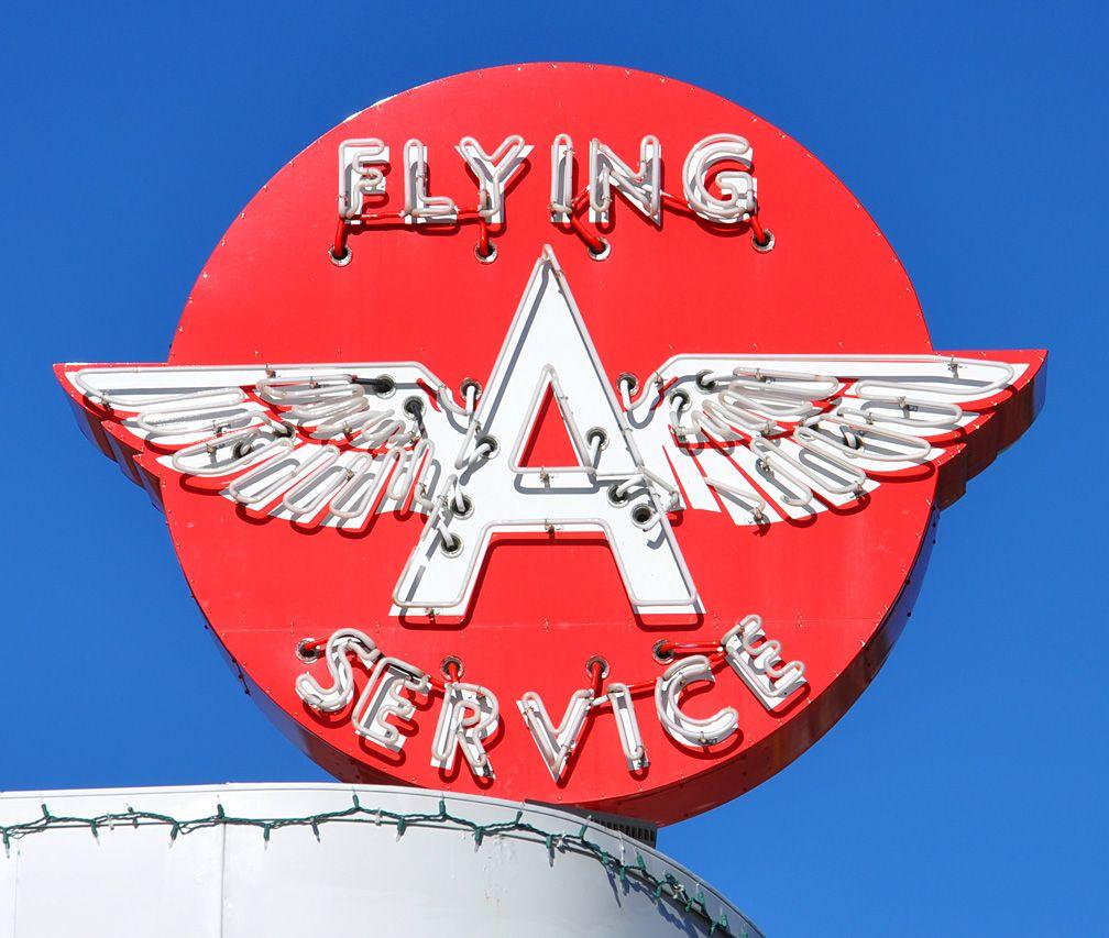 Flying a Gas Logo - California Flying A Gas Stations | RoadsideArchitecture.com