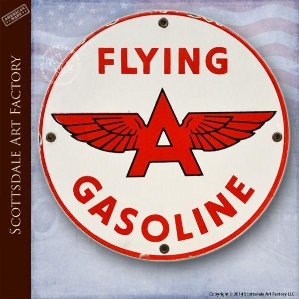 Flying a Gas Logo - Flying A Gas Sign: Vintage Porcelain Petroliana Signs | Retro/Man ...