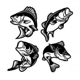 Black and White Bass Logo - Fish Vectors, Photos and PSD files | Free Download