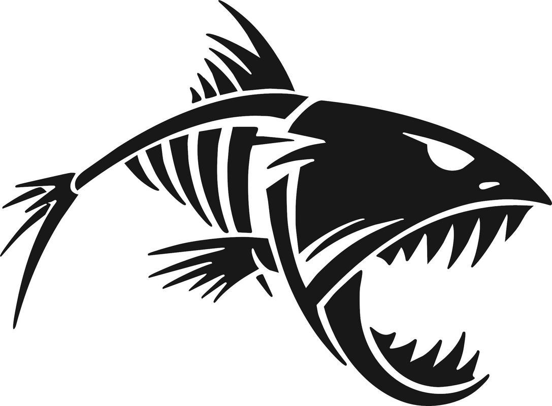 White Fish Logo - Angry Fish V fishing logo sticker decal angling fly tackle box vinyl ...