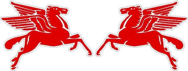 Mobil Flying Horse Logo - Mobil Pegasus Horse Pair Vinyl Sticker (a100) 12inch | eBay