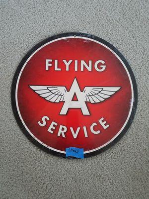 Flying a Gas Logo - Pegasus flying horse mobil oil gas logo embossed metal sign for Sale ...