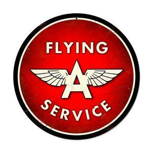 Flying a Gas Logo - Flying Winged A Service Gas Oil Gasoline Petroleum Tin Metal Sign ...