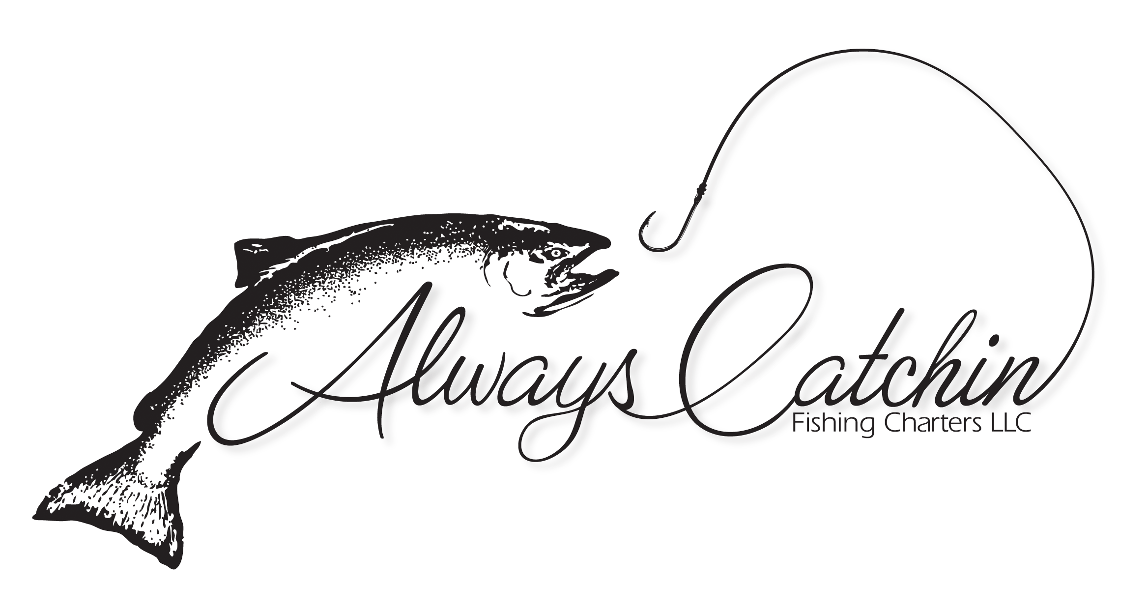 White Fish Logo - Always Catchin. Columbia River Fishing Charter