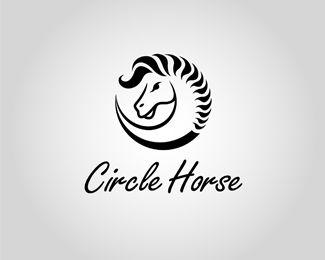 Black and White Horse Circle Logo - Circle Horse Designed by tsign703 | BrandCrowd