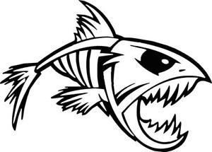 White Fish Logo - Angry Fish IV fishing logo sticker decal angling fly tackle box vinyl
