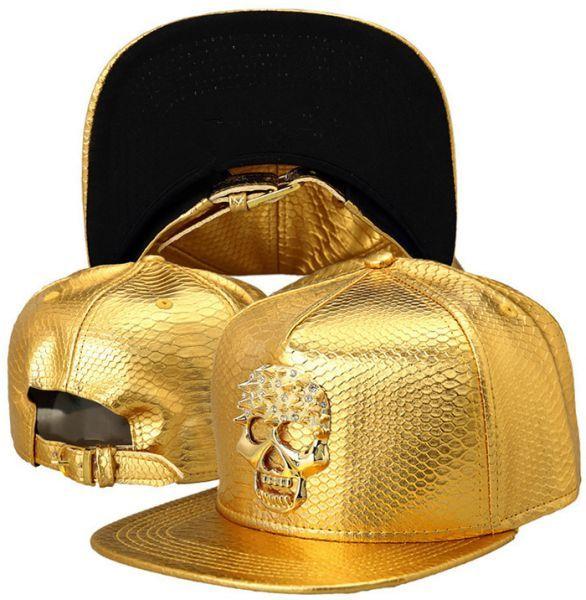 Cool Crocodile Logo - The crocodile grain golden baseball cap diamond Skull cool hip-hop ...