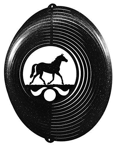 Horse Circle Logo - QUARTER HORSE CIRCLE Swirly Metal Wind Spinner: Garden