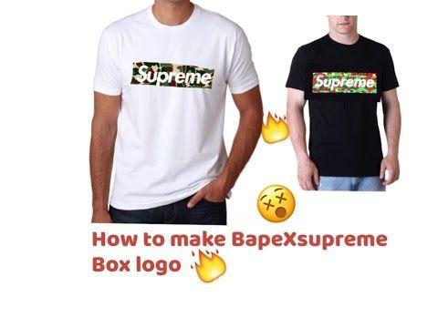 BAPE X Supreme Box Logo - How to make a supreme X bape box logo for $6 part 2!!!!!!