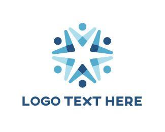 3 Blue People Logo - Company Logo Maker | Create Your Company Logo | BrandCrowd