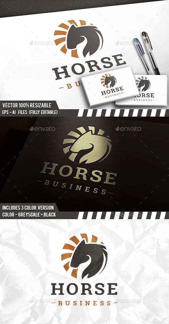 Horse in Circle Logo - Dark Horse Circle Logo by BossTwinsArt | GraphicRiver