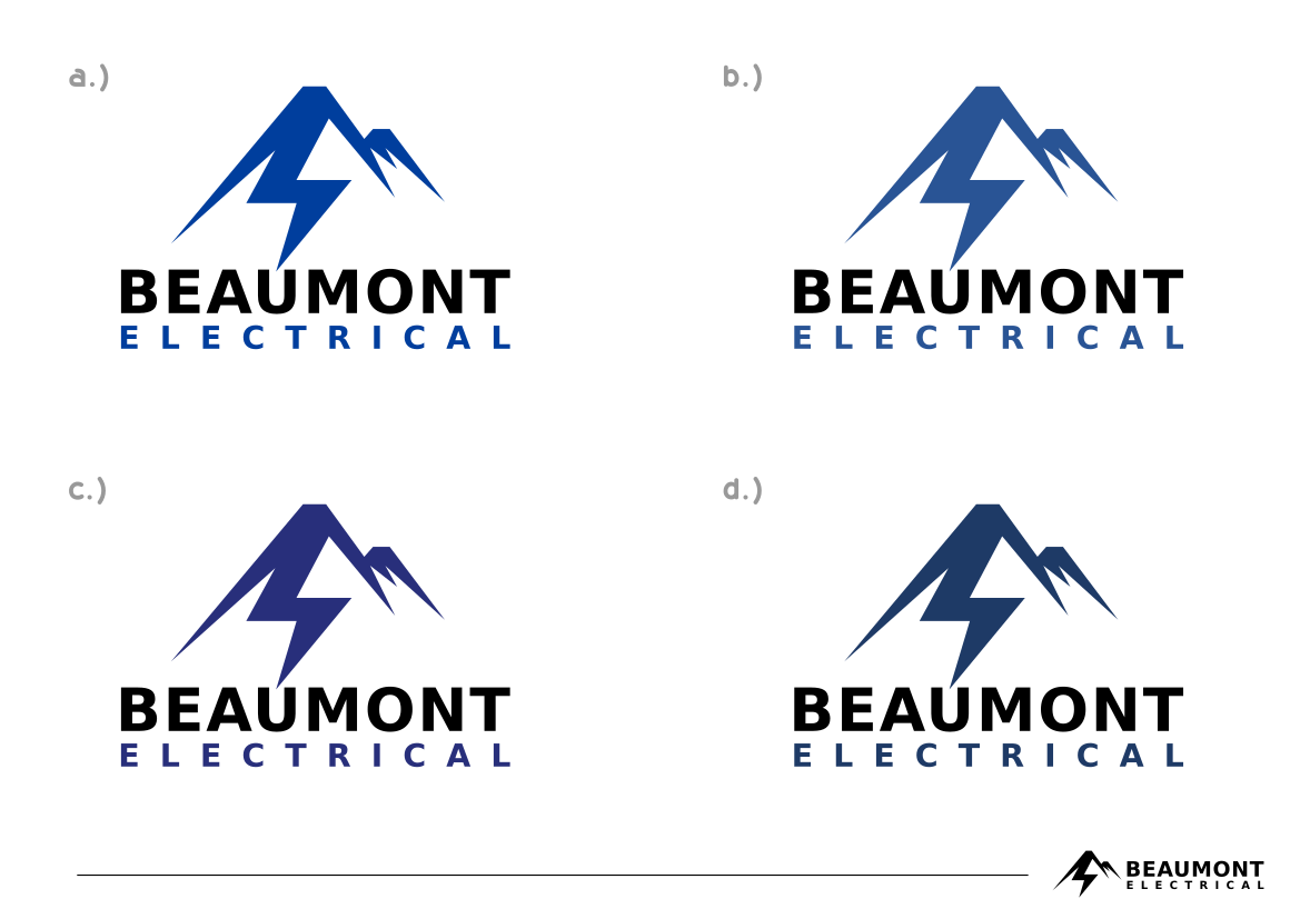 Blue Beaumont Logo - Bold, Modern, Electrical Logo Design for Beaumont Electrical by YOS ...