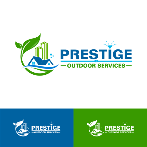 Outdoor Service Logo - Prestige Outdoor Services Logo Business Cards For A All