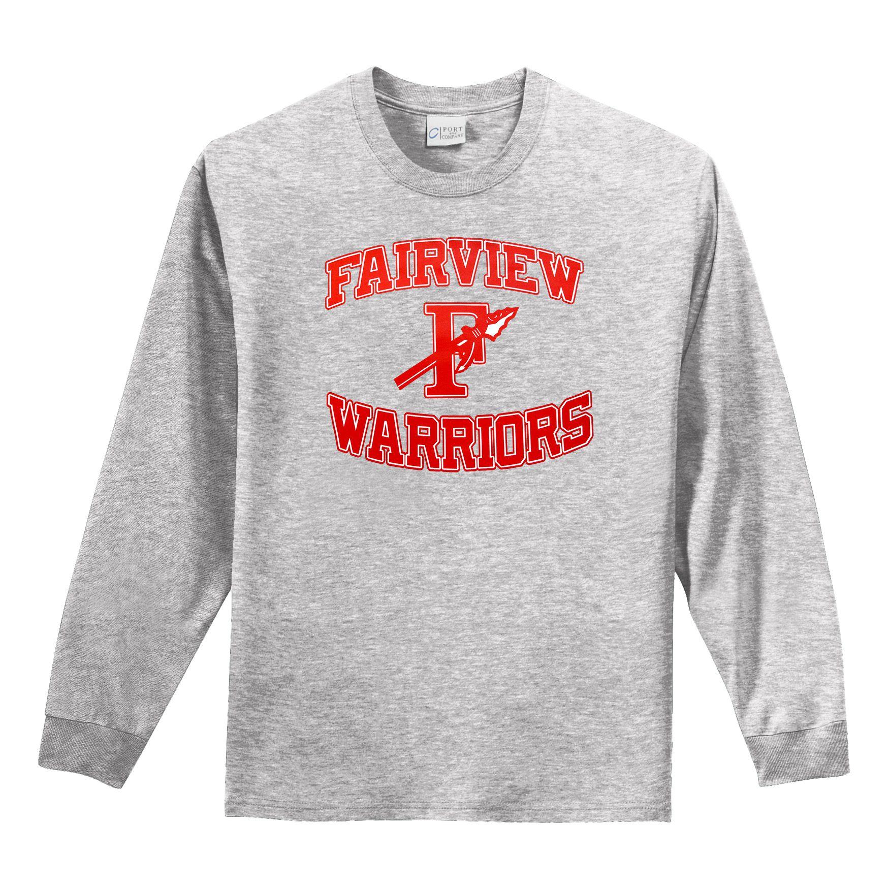 Red and White Spear Logo - Fairview Park Spear Long Sleeve T-Shirt – Hometown Threads