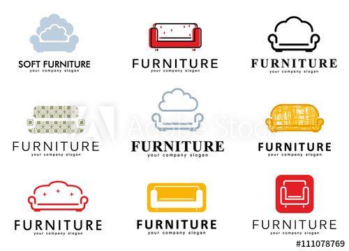 Elements Furniture Logo - Set logo, emblem and logo elements for furniture store. Furniture ...