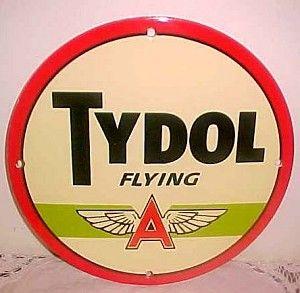 Flying a Gas Logo - Tydol Flying A Gasoline Gas Oil Metal Sign